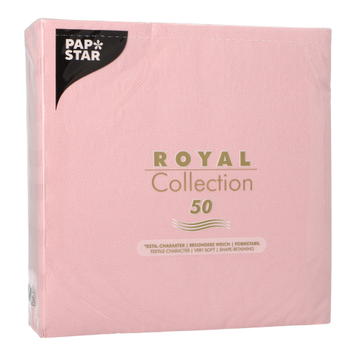 Servietten "ROYAL Collection" 1/4-Falz 40 cm x 40 cm hellrosa
