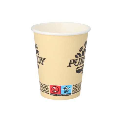 Trinkbecher, Pappe 0,2 l Ø 8 cm · 9,2 cm creme "Pure Joy"