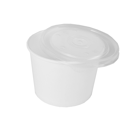 Suppenbecher, Pappe "To Go" rund 500 ml Ø 11 cm · 8,3 cm weiss