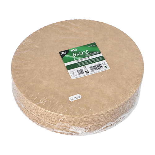 Tortenunterlagen, Pappe "pure" rund Ø 28 cm braun mit gezacktem Rand