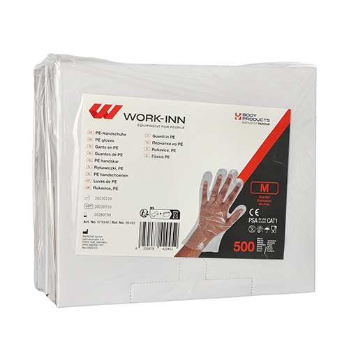 "WORK-INN/-PS" Handschuhe, PE transparent für Damen, M