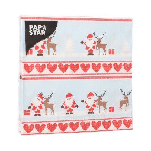 Servietten, 3-lagig 1/4-Falz 33 cm x 33 cm "Lovely Santa"