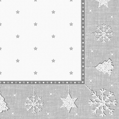Servietten "ROYAL Collection" 1/4-Falz 40 cm x 40 cm silber "X-Mas" Servietten "ROYAL Collection" 1/4-Falz 40 cm x 40 cm silber "X-Mas"