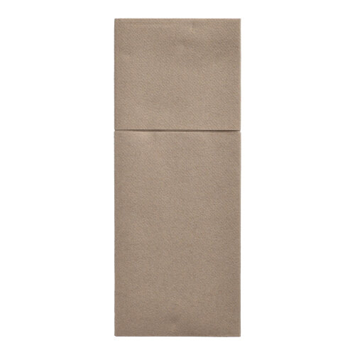 Bestecktaschen, Airlaid 40 cm x 48 cm taupe mit Besteckfalz