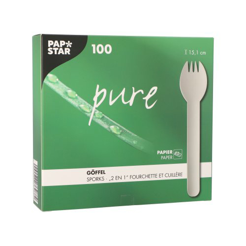 Göffel, Papier "pure" 15,1 cm weiss