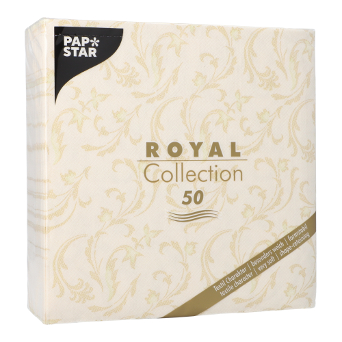 Servietten "ROYAL Collection" 1/4-Falz 40 cm x 40 cm champagner "Damascato"