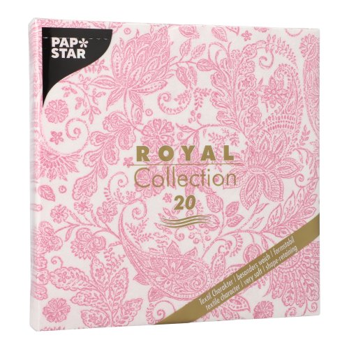 Servietten "ROYAL Collection" 1/4-Falz 40 cm x 40 cm fuchsia "Paisley"