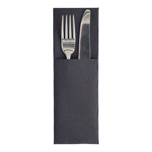 Servietten "ROYAL Collection" 48 cm x 30 cm schwarz mit Besteckfalz