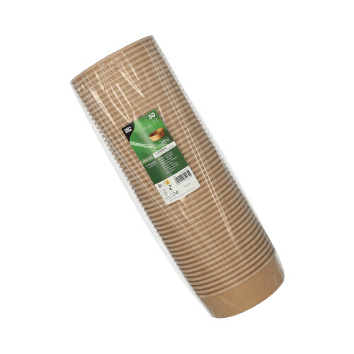 Salatschalen, Pappe rund 500 ml Ø 15 cm · 4,6 cm braun
