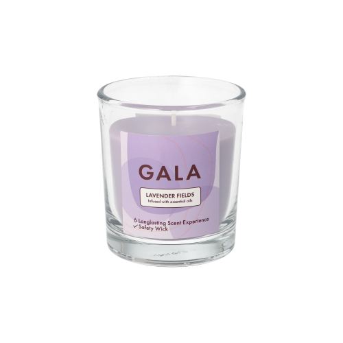 "GALA" Duftkerze im Glas Ø 70 mm · 77 mm violett - Lavender Fields "Mini Nutella"