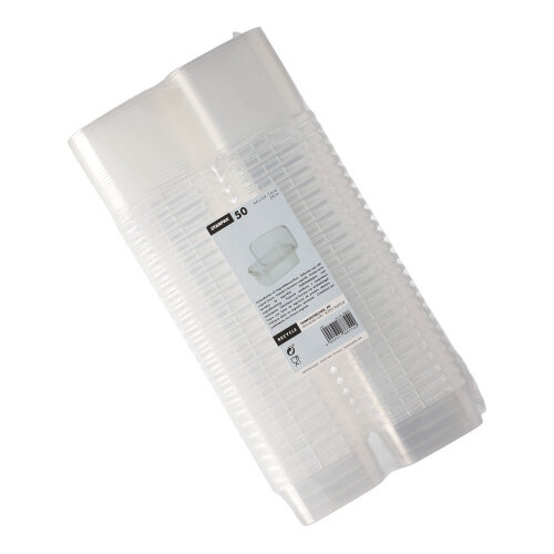 Feinkostbecher, PP eckig 250 ml 4 cm x 8,6 cm x 10,9 cm transparent mit Originalitätsverschluss