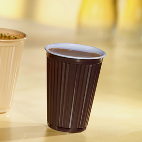 Thermo-Automatenbecher, PS 0,18 l Ø 7,03 cm · 9 cm braun/weiss