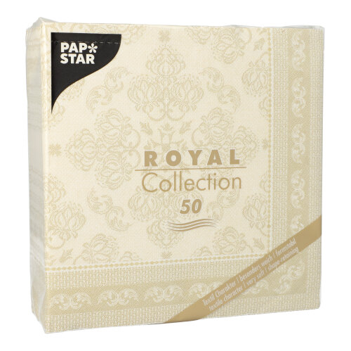 Servietten "ROYAL Collection" 1/4-Falz 40 cm x 40 cm champagner "Arabesque"