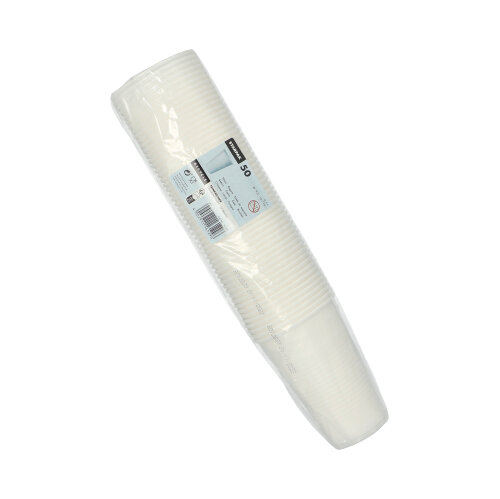 Trinkbecher, PP 0,5 l Ø 9,5 cm · 13,7 cm weiss mit Schaumrand