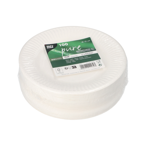 Teller, Pappe "pure" rund Ø 19 cm weiss