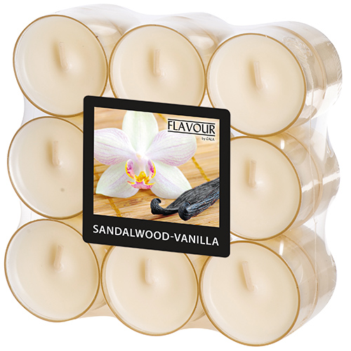 "GALA" Duftlichte Ø 38 mm · 24 mm elfenbein - Sandalwood-Vanilla in Polycarbonathülle