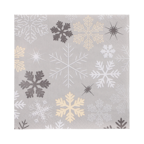 Servietten, 3-lagig 1/4-Falz 33 cm x 33 cm "Snowflakes"