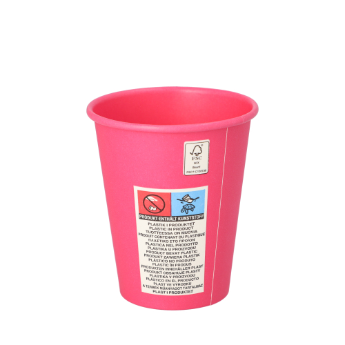 Trinkbecher, Pappe "To Go" 0,2 l Ø 8 cm · 9,2 cm pink
