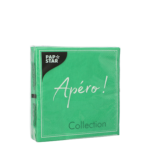 Servietten, 3-lagig 1/4-Falz 25 cm x 25 cm grün "Apero"