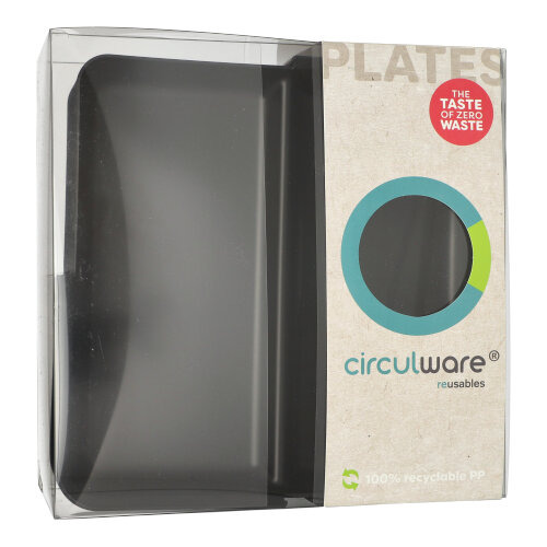 "Circulware" Mehrweg-Schalen Mix & Match eckig 2,9 cm x 23,4 cm x 23,4 cm schwarz