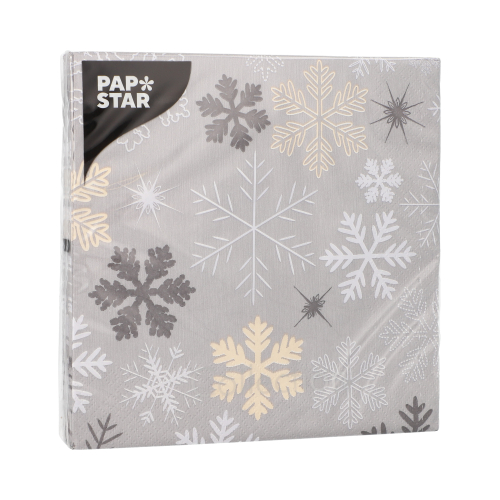 Servietten, 3-lagig 1/4-Falz 33 cm x 33 cm "Snowflakes"