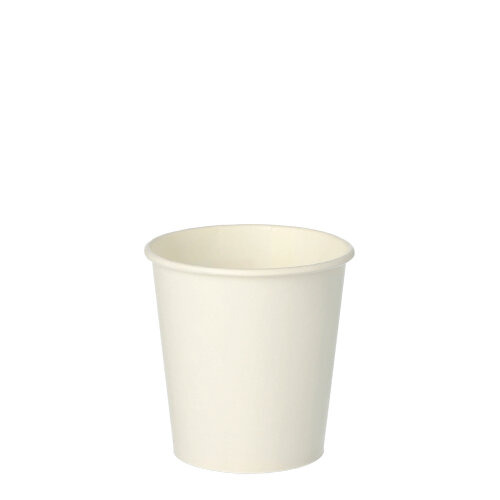 Trinkbecher für Kaltgetränke, Pappe 0,1 l Ø 6,3 cm · 6,3 cm weiss "Rays"