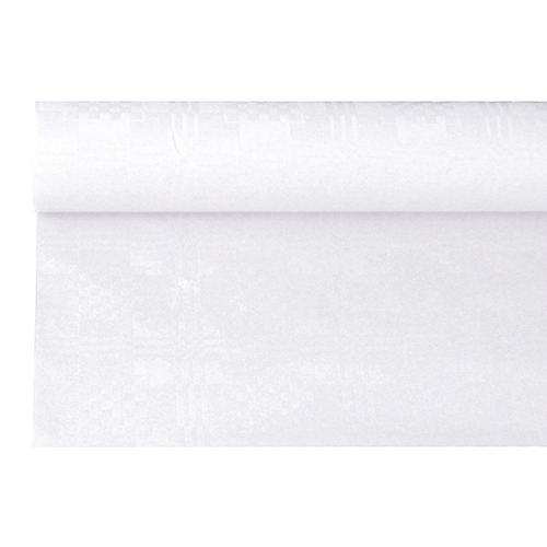 Papiertischtuch mit Damastprägung 6 m x 1,2 m weiss