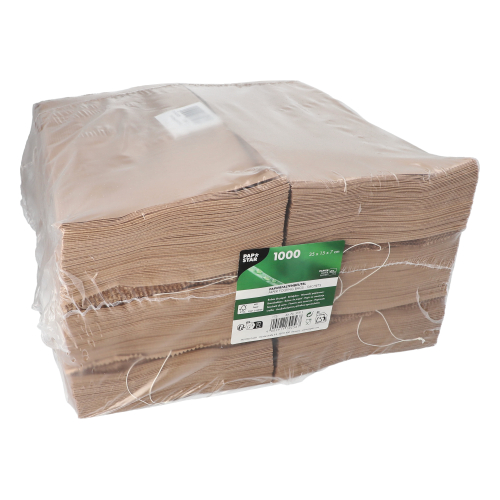 Papierfaltenbeutel gefädelt Kraftpapier 35 cm x 15 cm x 7 cm braun Füllinhalt 2,5 kg