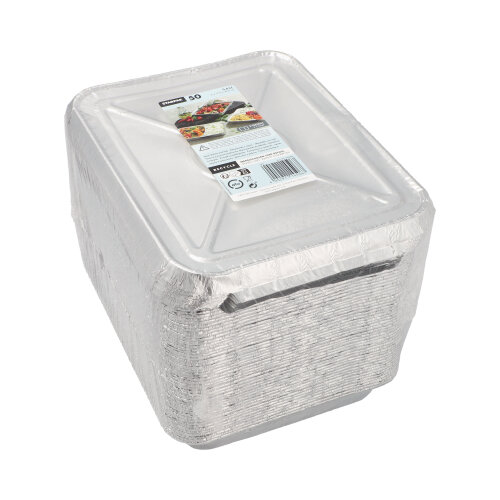 Menüschalen + Deckel, Alu 2-geteilt 0,83 l 3 cm x 17,7 cm x 22,5 cm