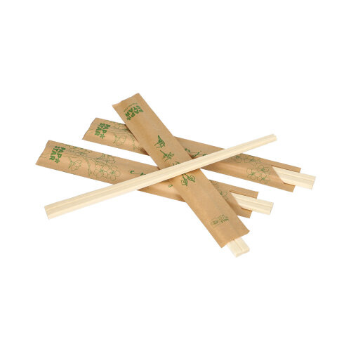 Paar Essstäbchen Holz "ASIA" 21 cm einzeln gehüllt