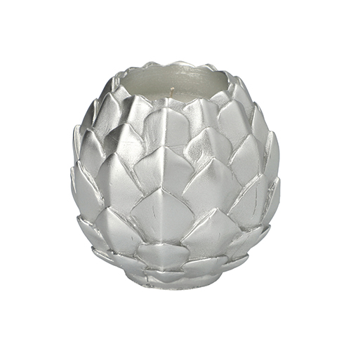 Kugelkerze Ø 10 cm silber "Pine Cone"