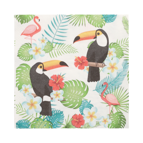 Servietten, 3-lagig 1/4-Falz 33 cm x 33 cm "Toucans"