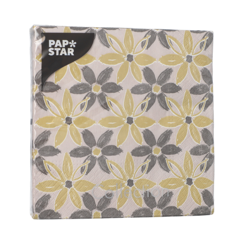 Servietten, 3-lagig 1/4-Falz 33 cm x 33 cm "Dark Flowers"