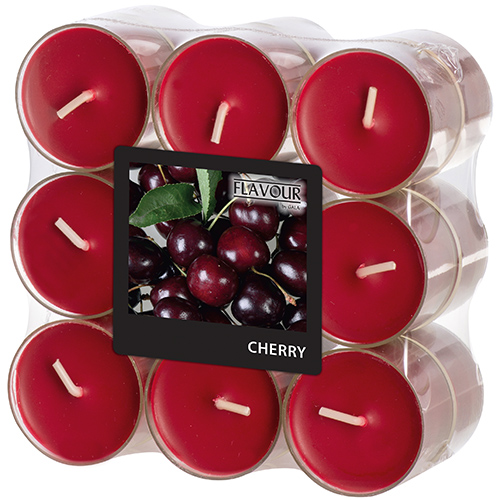 "GALA" Duftlichte Ø 38 mm · 24 mm bordeaux - Cherry in Polycarbonathülle