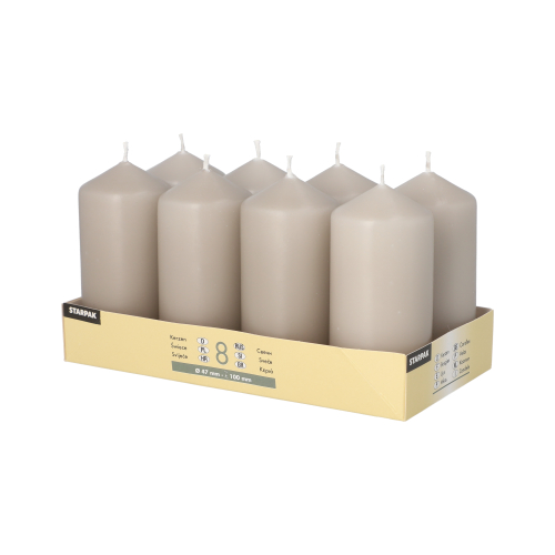 Stumpenkerzen Ø 47 mm · 100 mm greige