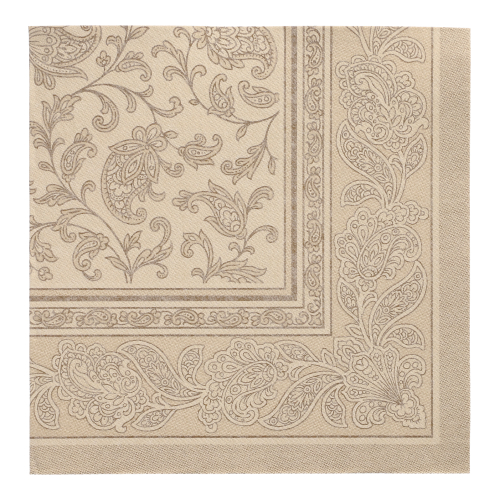 Servietten "ROYAL Collection" 1/4-Falz 40 cm x 40 cm sand "Ornaments"
