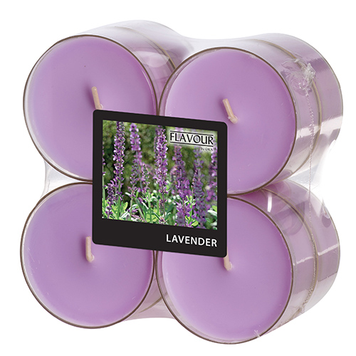 "GALA" Maxi Duftlichte Ø 59 mm · 24 mm violett - Lavender in Polycarbonathülle