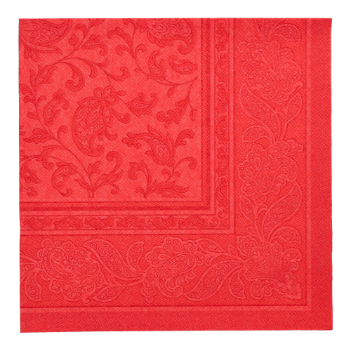Servietten "ROYAL Collection" 1/4-Falz 40 cm x 40 cm rot "Ornaments"