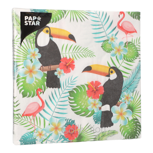 Servietten, 3-lagig 1/4-Falz 40 cm x 40 cm "Toucan"