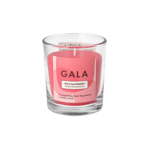 "GALA" Duftkerze im Glas Ø 70 mm · 77 mm weinrot - Wild Raspberry "Mini Nutella"