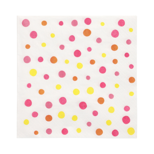Servietten, 3-lagig 1/4-Falz 33 cm x 33 cm pink "Colourful Dots"