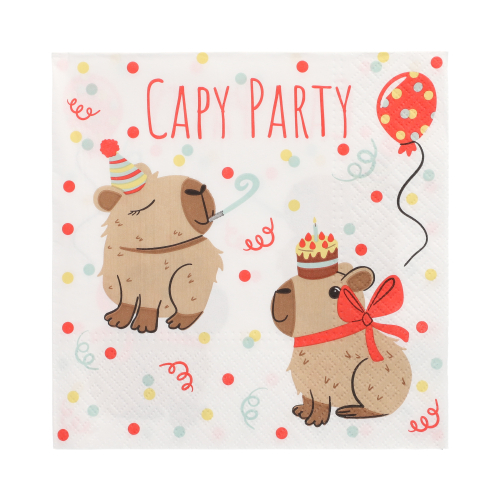 Servietten, 3-lagig 1/4-Falz 33 cm x 33 cm "Capy Party"