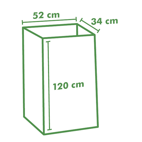 Abfallsäcke aus Papier "pure" 240 l 120 cm x 52 cm x 34 cm braun , 2-lagig