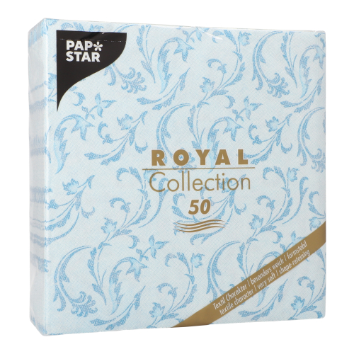 Servietten "ROYAL Collection" 1/4-Falz 40 cm x 40 cm türkis "Damascato"