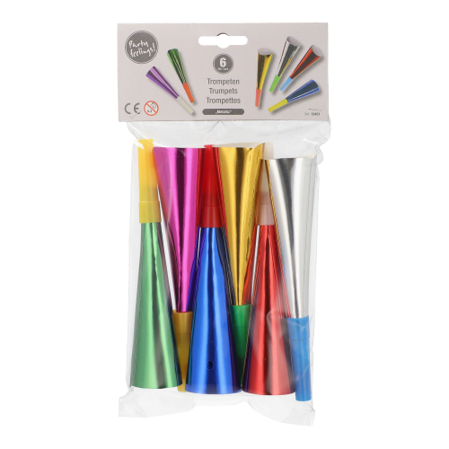 Trompeten 18 cm farbig sortiert "Metallic"