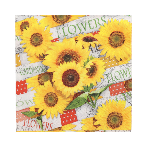 Servietten, 3-lagig 1/4-Falz 33 cm x 33 cm "Sunflower Field"