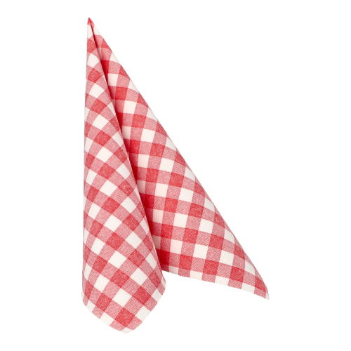 Servietten "ROYAL Collection" 1/4-Falz 40 cm x 40 cm rot "Vichy Karo"