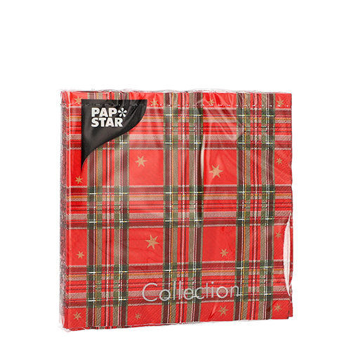 Servietten, 3-lagig 1/4-Falz 25 cm x 25 cm "Tartan"