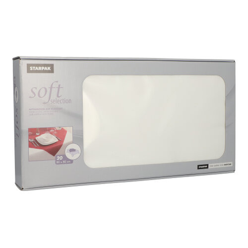 Mitteldecken, stoffähnlich, Vlies "soft selection" 80 cm x 80 cm weiss
