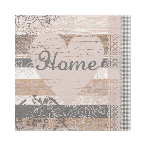 Servietten, 3-lagig 1/4-Falz 33 cm x 33 cm "Home"